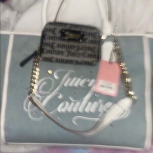 Juicy Couture Gray and Black Tote Bag